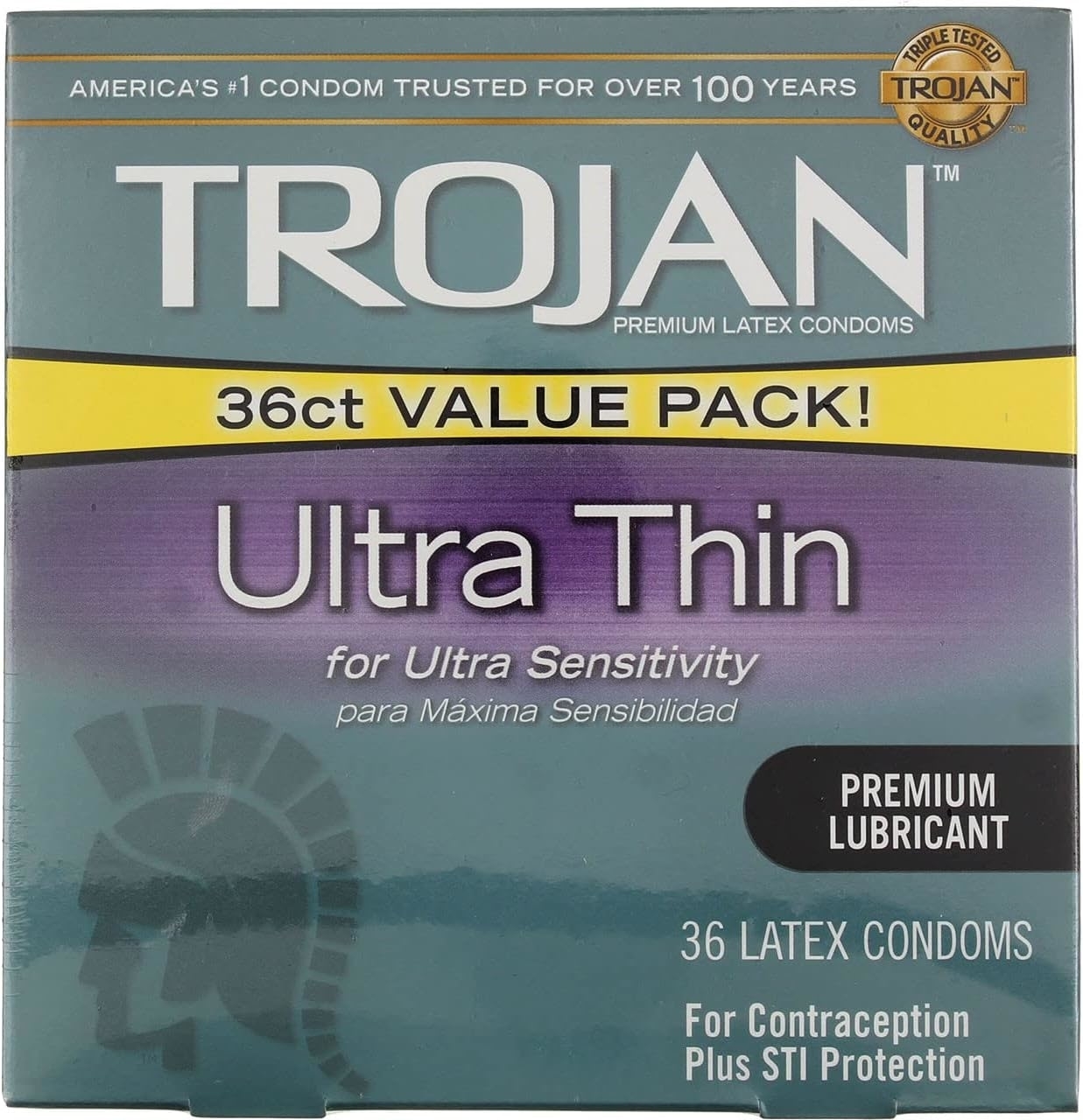 Trojan Ultra Thin condoms label