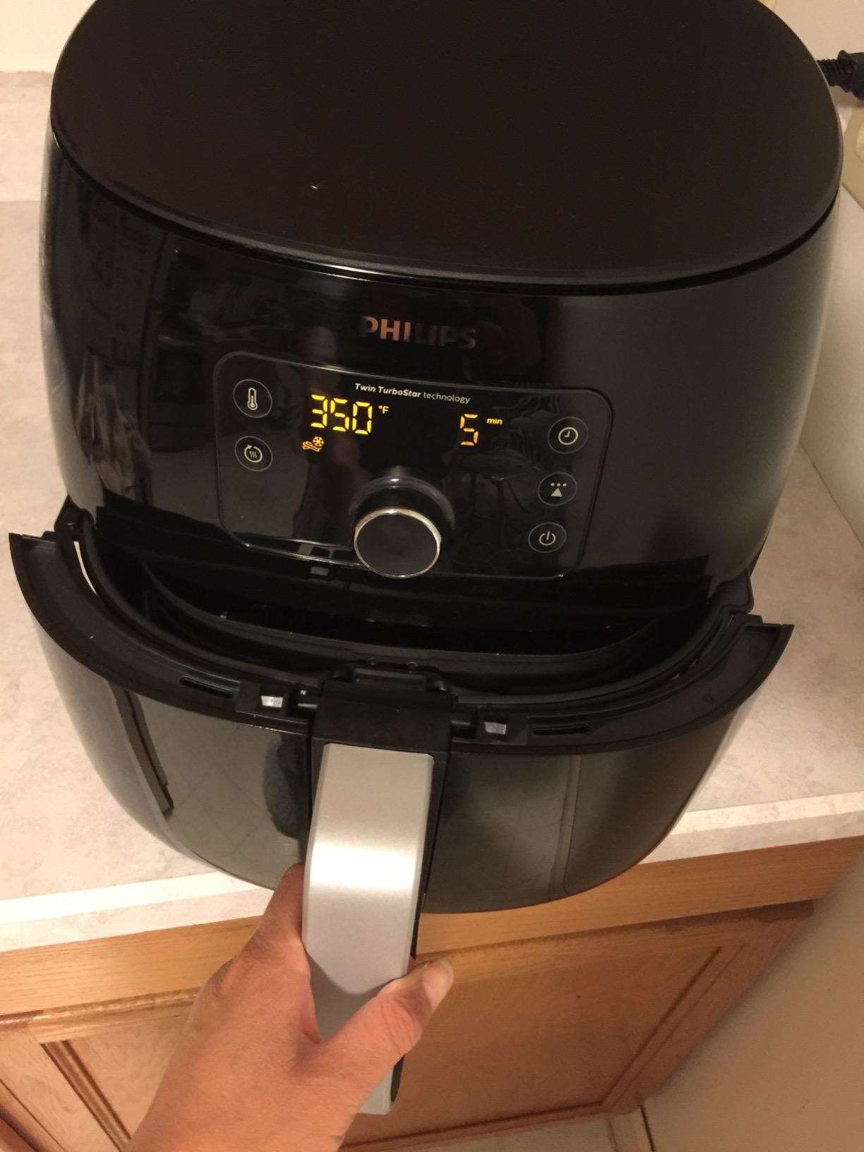 a reviewer photo of the air fryer