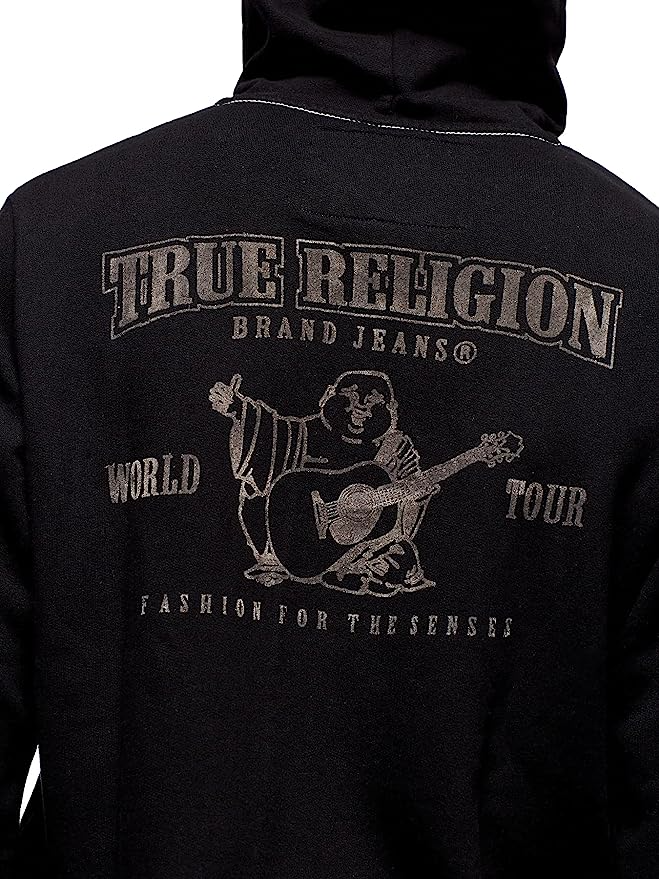 A true religion buddha hoodie in black.