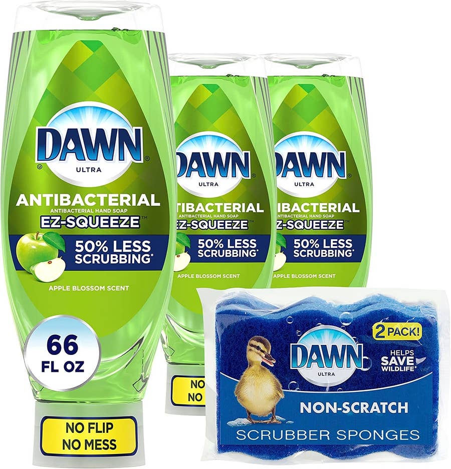 Dawn Free & Clear Powerwash Dish Spray, Dish Soap, 1 Spray (16oz), 1 Refill  (16oz) Non-Scratch Scrubber Sponge (2 count), 1 set