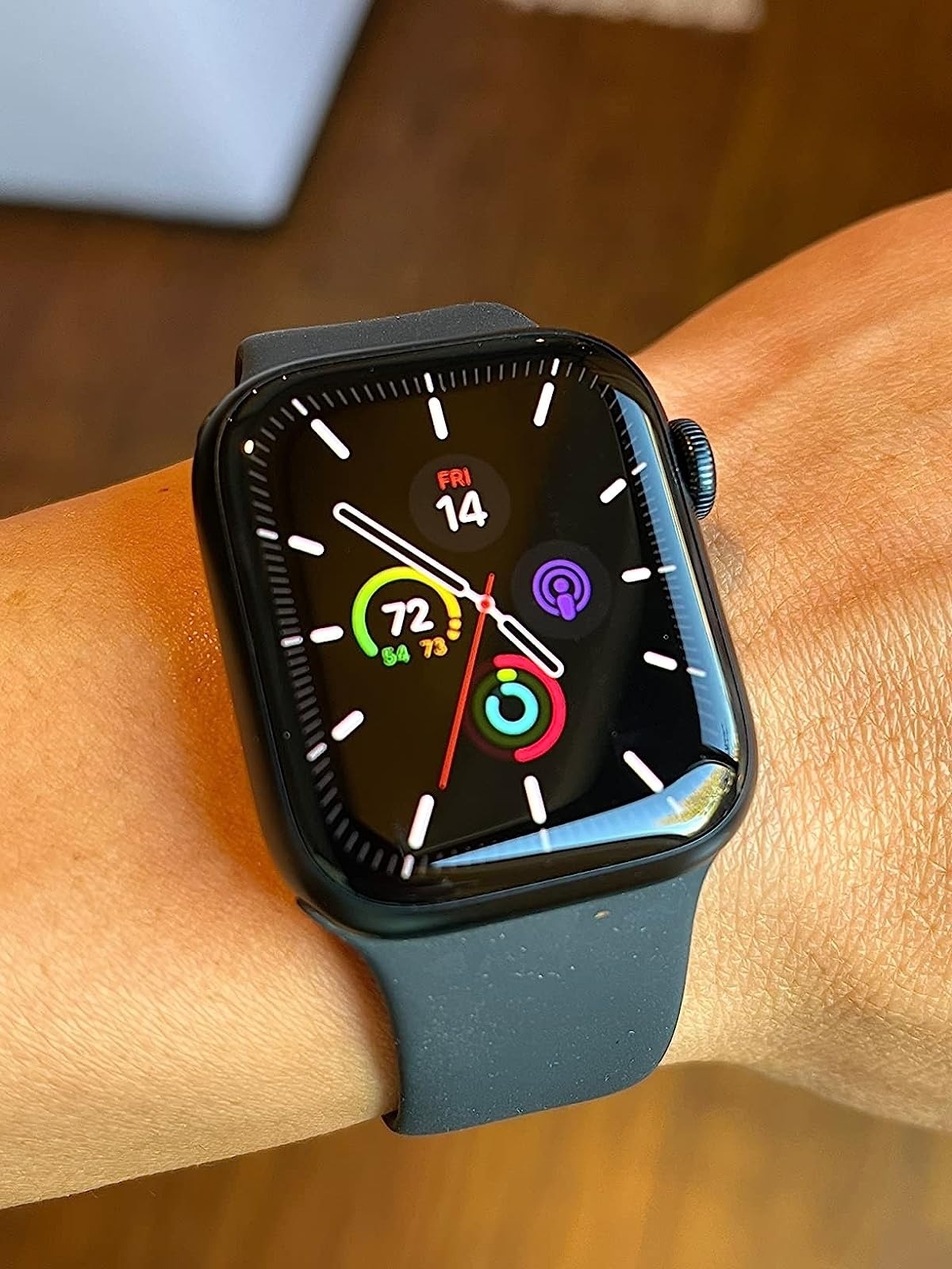 image of the apple watch on a reviewer&#x27;s wrist