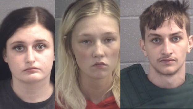 three people pictured in mugshots