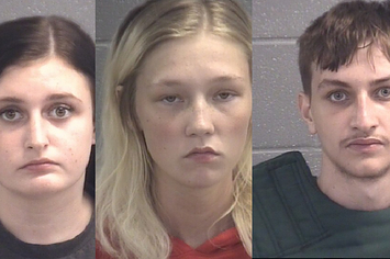 three people pictured in mugshots