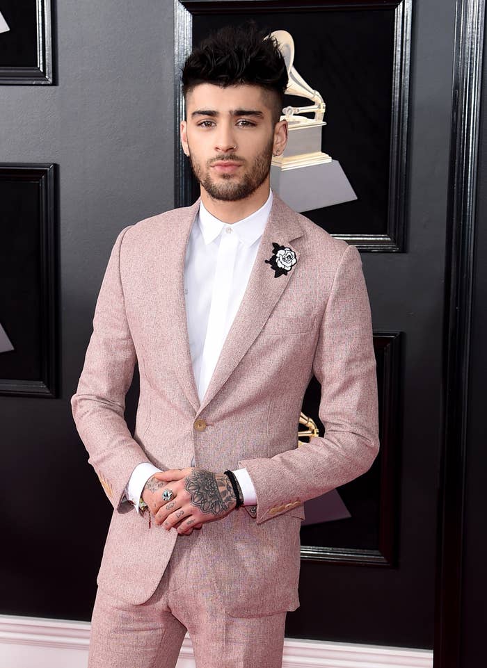 Zayn on the red carpet in a tailored suit
