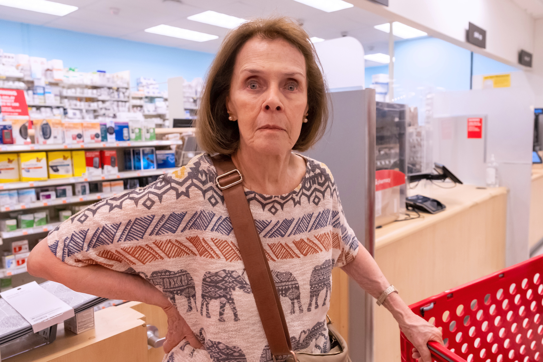 angry woman at a store