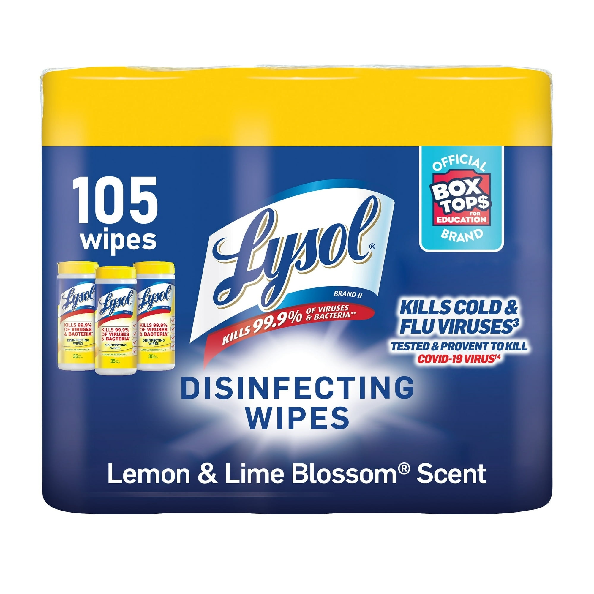 the package of Lysol wipes