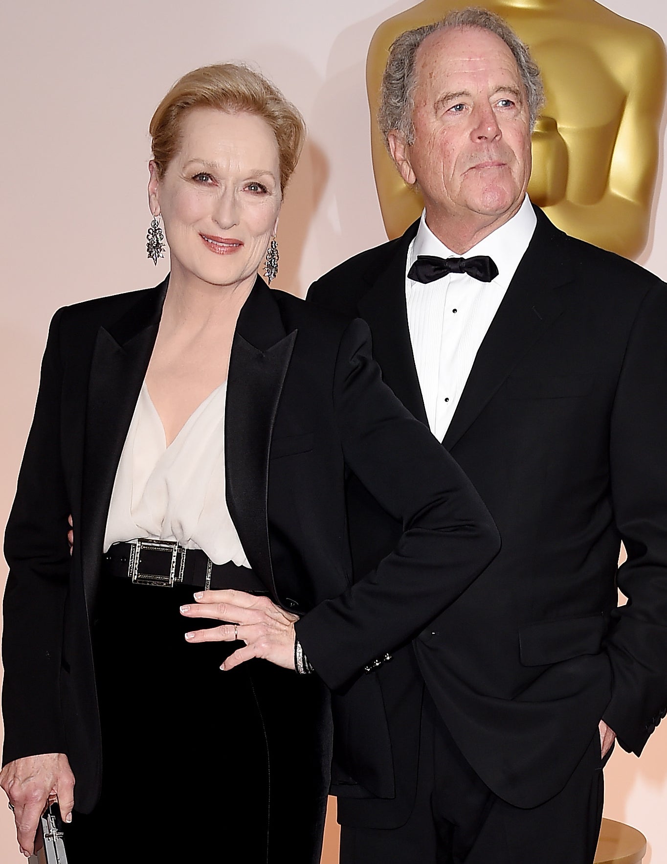 Close-up of Meryl and Don at a press event