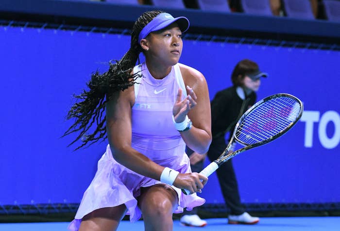 A close-up of Naomi playing tennis