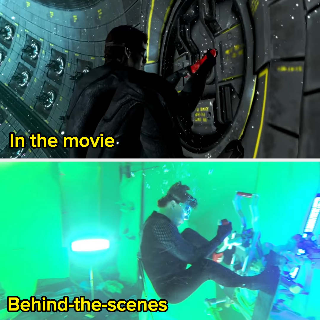 The scene in the movie and behind the scenes