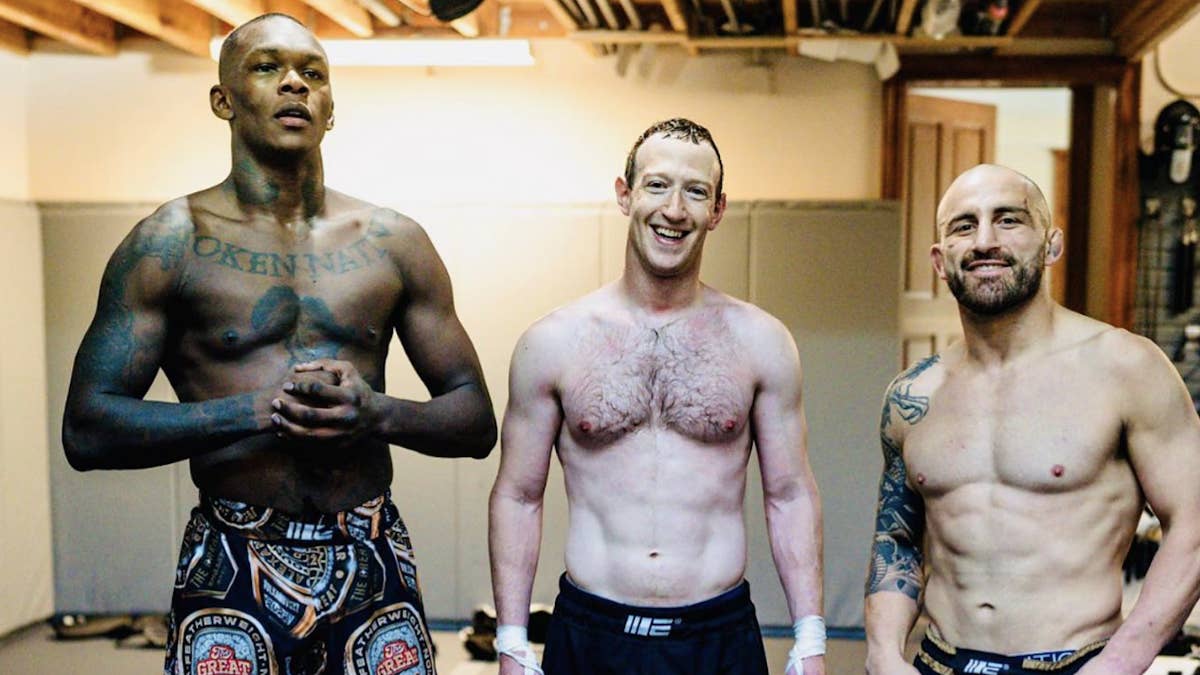 Weeks after the Facebook founder agreed to a cage match against the Twitter head, Zuckerberg enlisted Israel Adesanya and Alexander Volkanovski for some training.