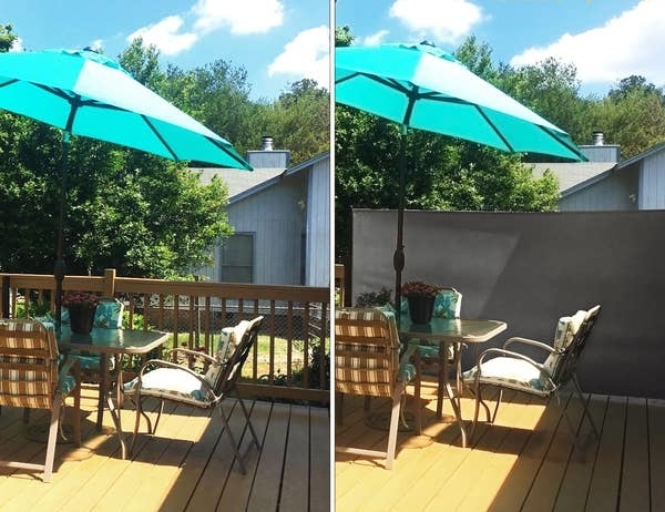 a before and after of the privacy screen