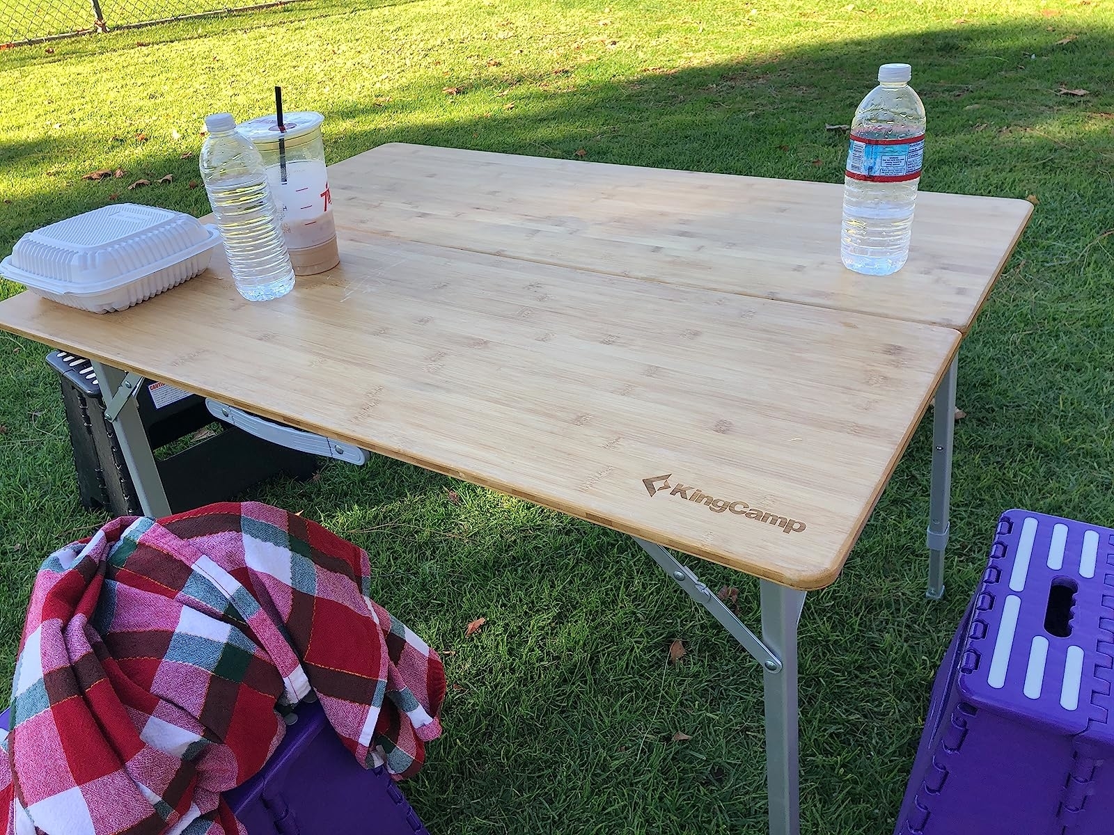 reviewer&#x27;s bamboo top folding camp table