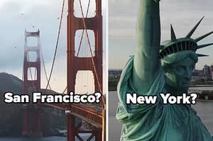 The Golden Gate Bridge and The Statue of Liberty