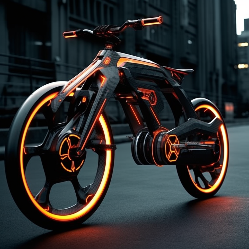 A futuristic bike with light-up wheels