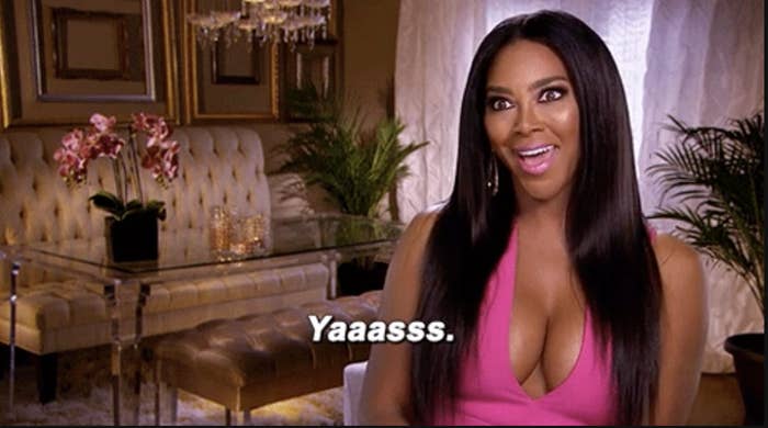 a person talking to the camera saying, "Yaaasss."