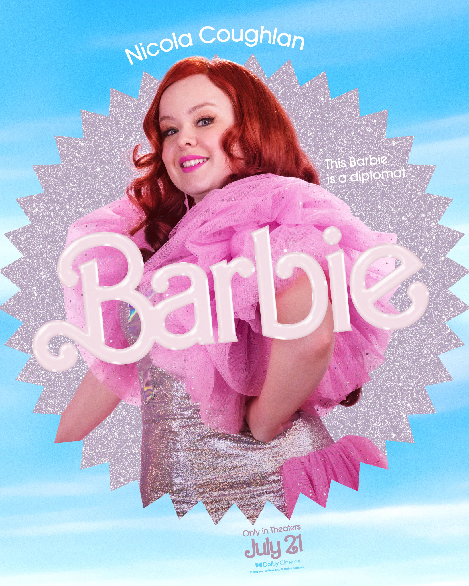 Nicola as Barbie in a movie promotional poster