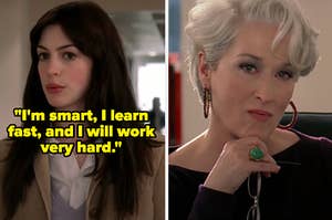 Andy Sachs interviewing with Miranda Priestly from the "Devil Wears Prada"
