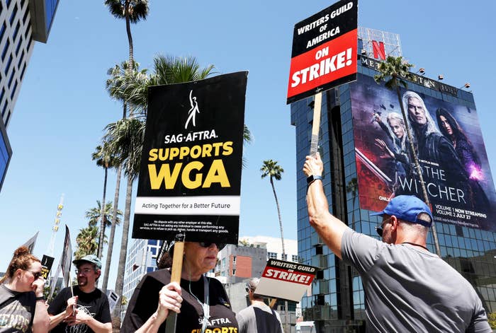 A picket line for the WGA