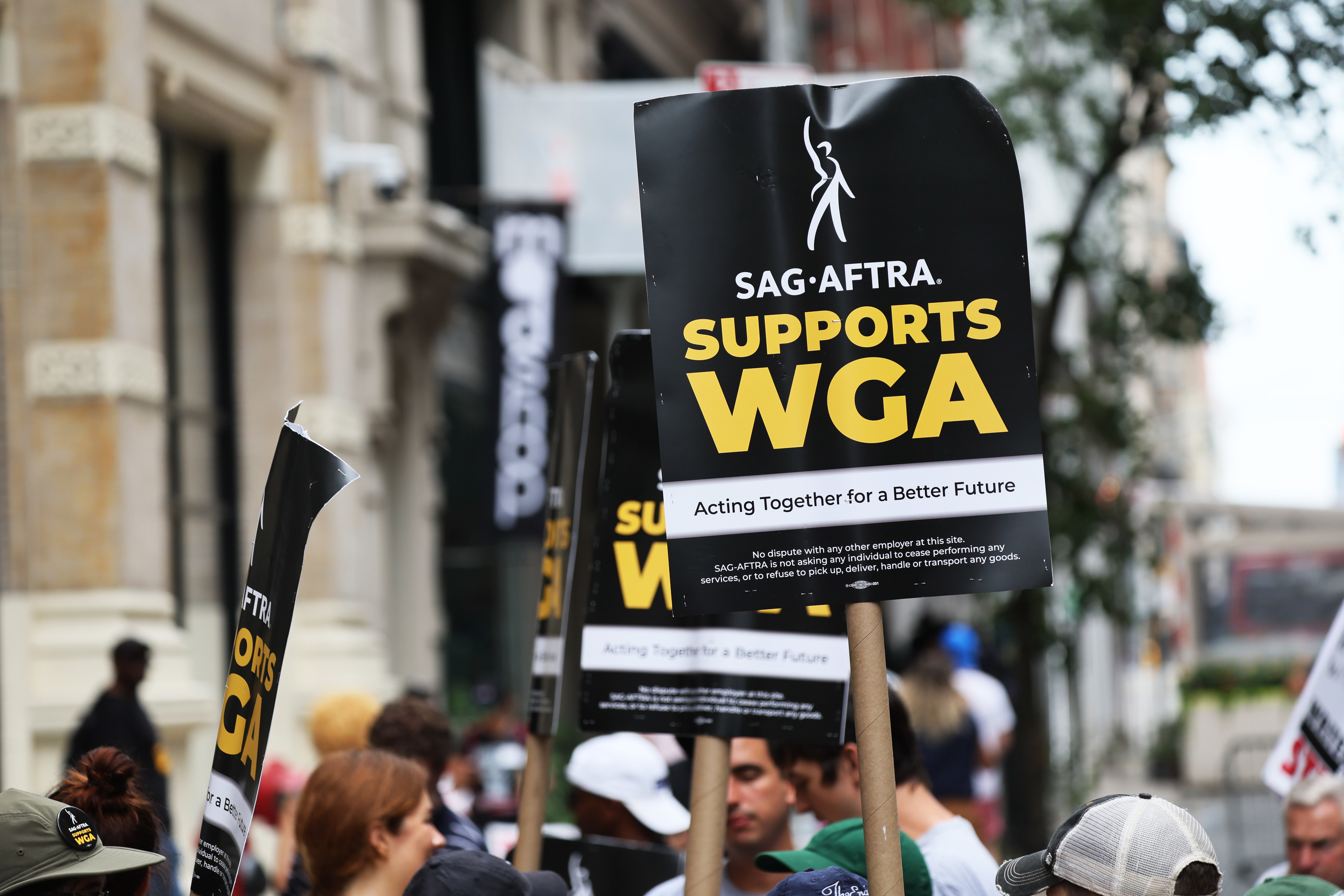 sag-aftra supports wga sign on the picket line