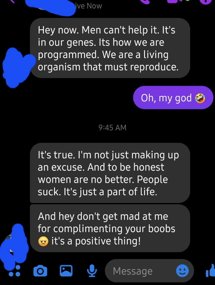 &quot;And hey don&#x27;t get mad at me for complimenting your boobs&quot;
