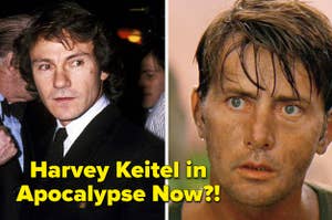 Harvey Keitel on left, Martin Sheen as Willard in Apocalypse Now on right