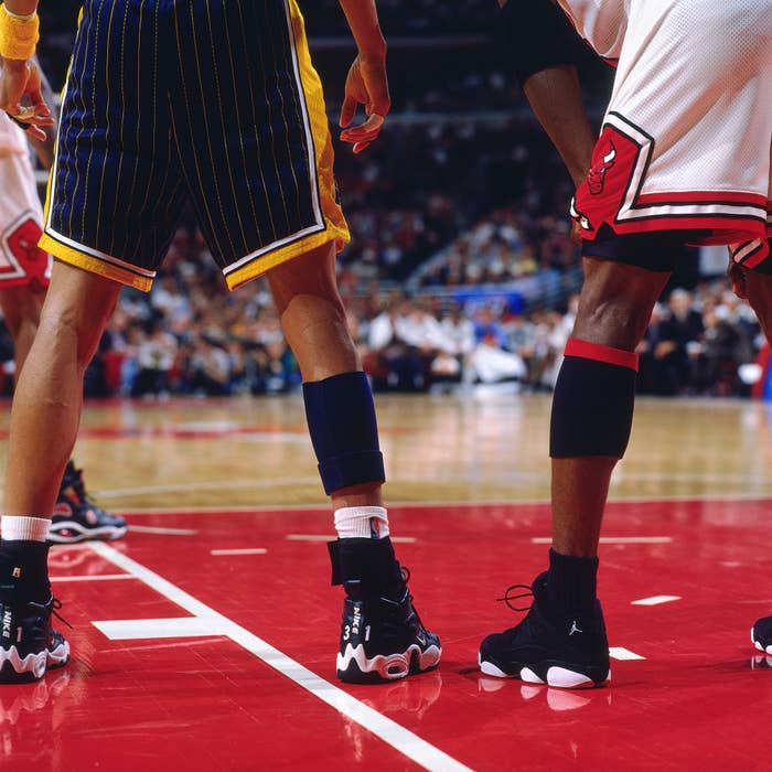 Michael Jordan Wearing Air Jordan 13 XIII Low Playoffs PE Against Indiana Pacers in 1998