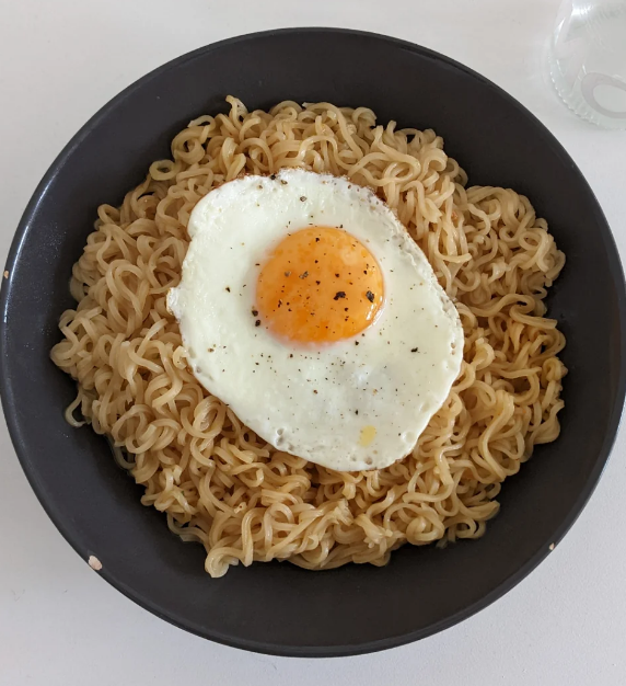ramen noodles with an egg on top