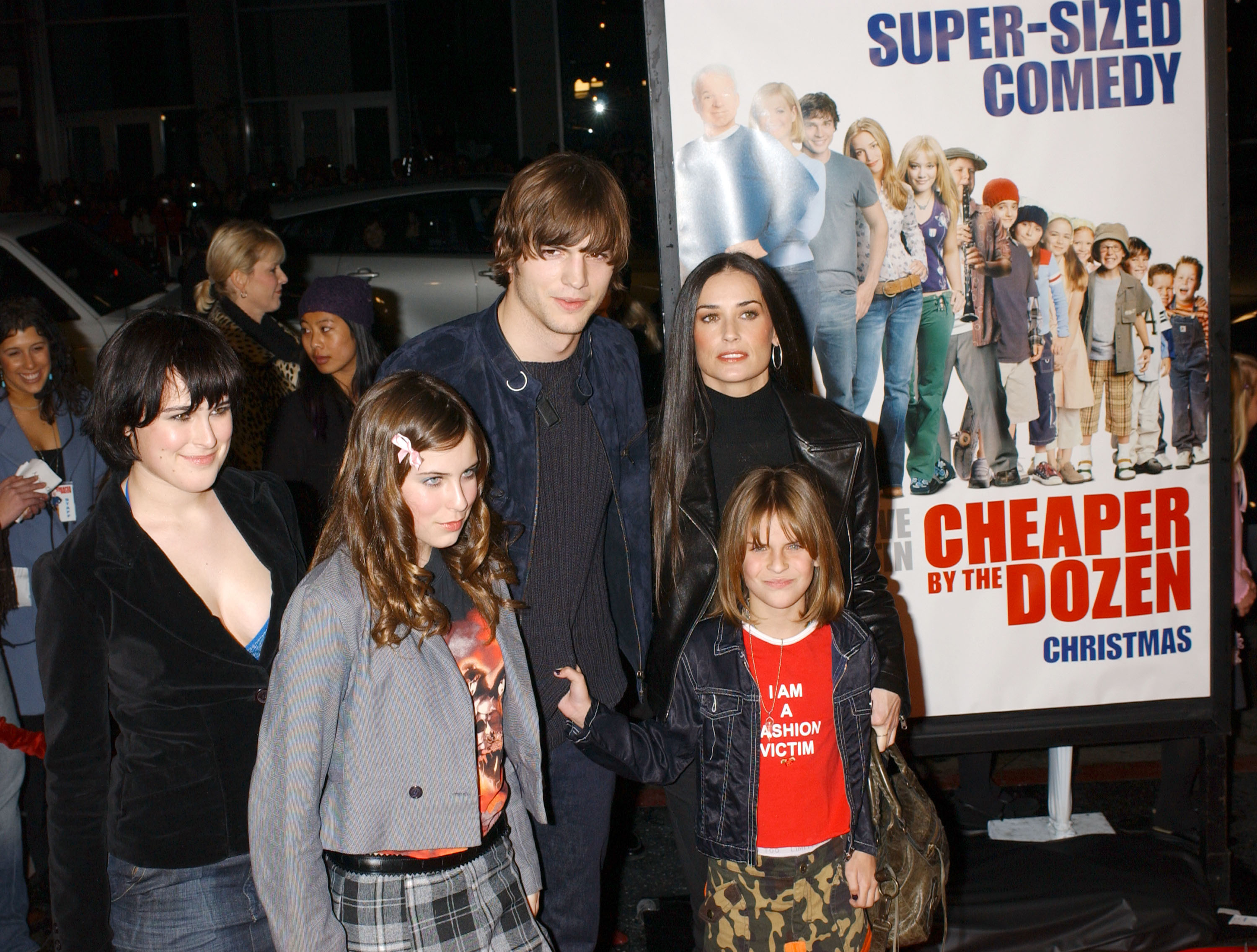 Ashton Kutcher, Demi Moore, and her children