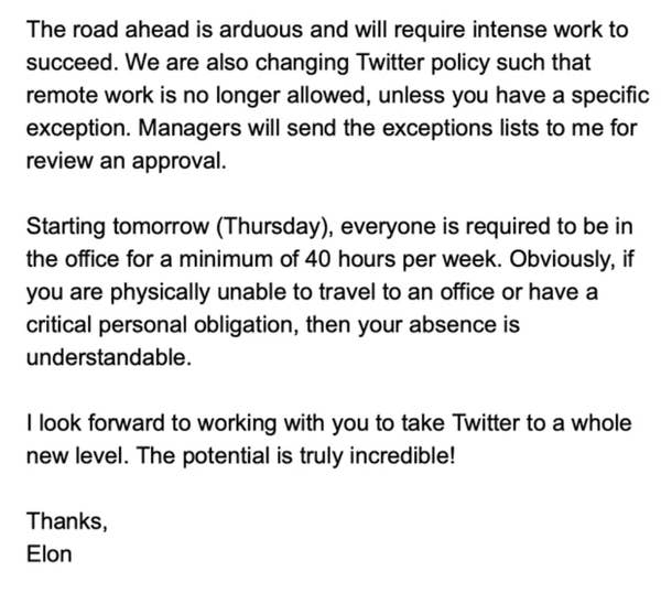 17 Infuriatingly Ridiculous Work Emails Bosses Had The Audacity To Send Their Employees 18 starting tomorrow everyone is required to be in office for a minimum of 40 hours a week and remote work is no longer allowed