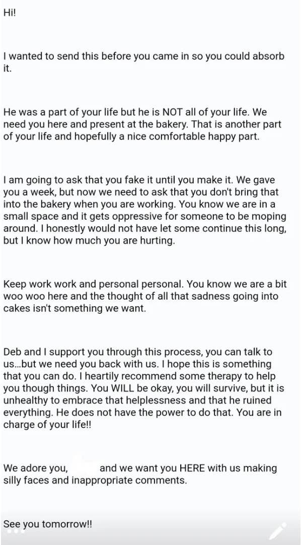 17 Infuriatingly Ridiculous Work Emails Bosses Had The Audacity To Send Their Employees 10 boss saying that the employee being said is oppressive and they need to leave their personal life at home but return to work