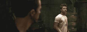 GIF of Brad Pit blurring into Ed Norton from Fight Club