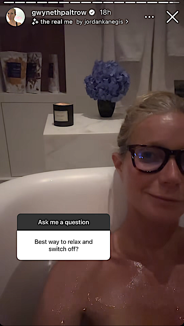 Gwyneth Paltrow in the bath