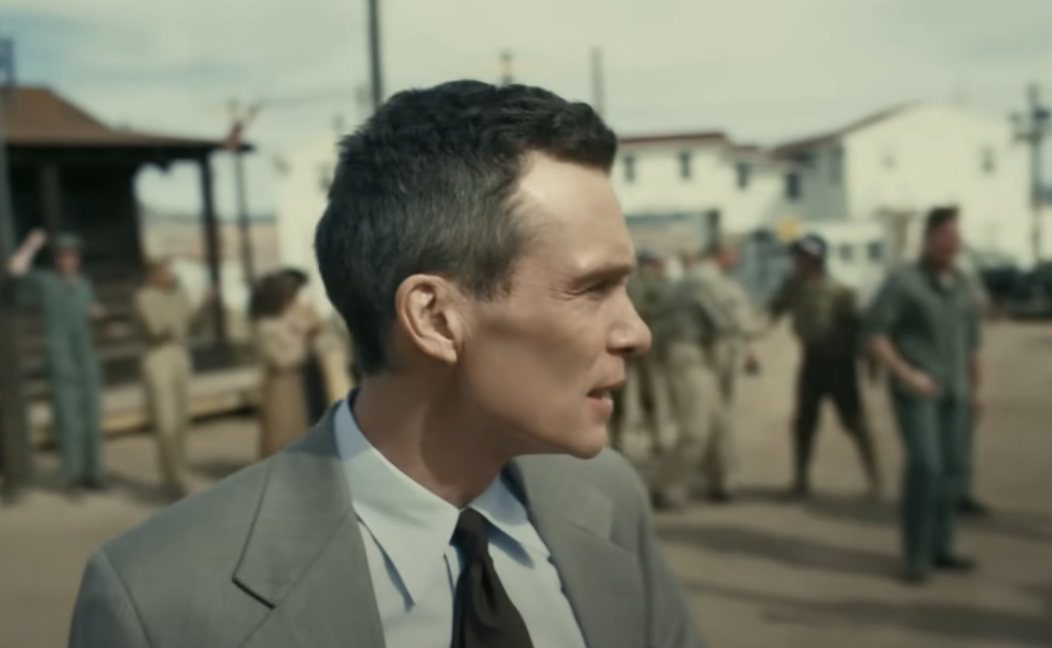 Closeup of Cillian Murphy as J. Robert Oppenheimer