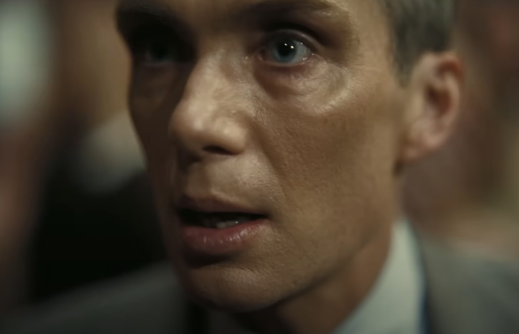 Closeup of Cillian Murphy as J. Robert Oppenheimer