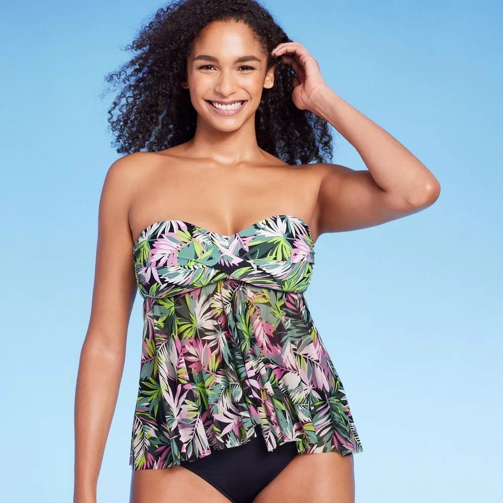 Aerie Smocked Bandeau One Piece Swimsuit