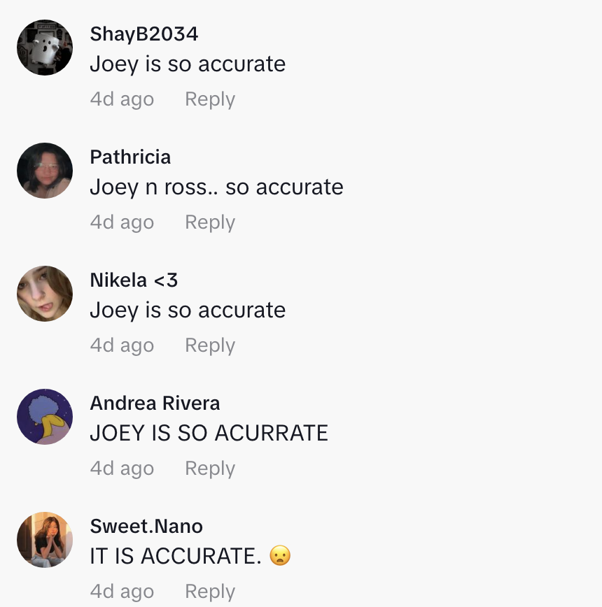 Screenshot of comments