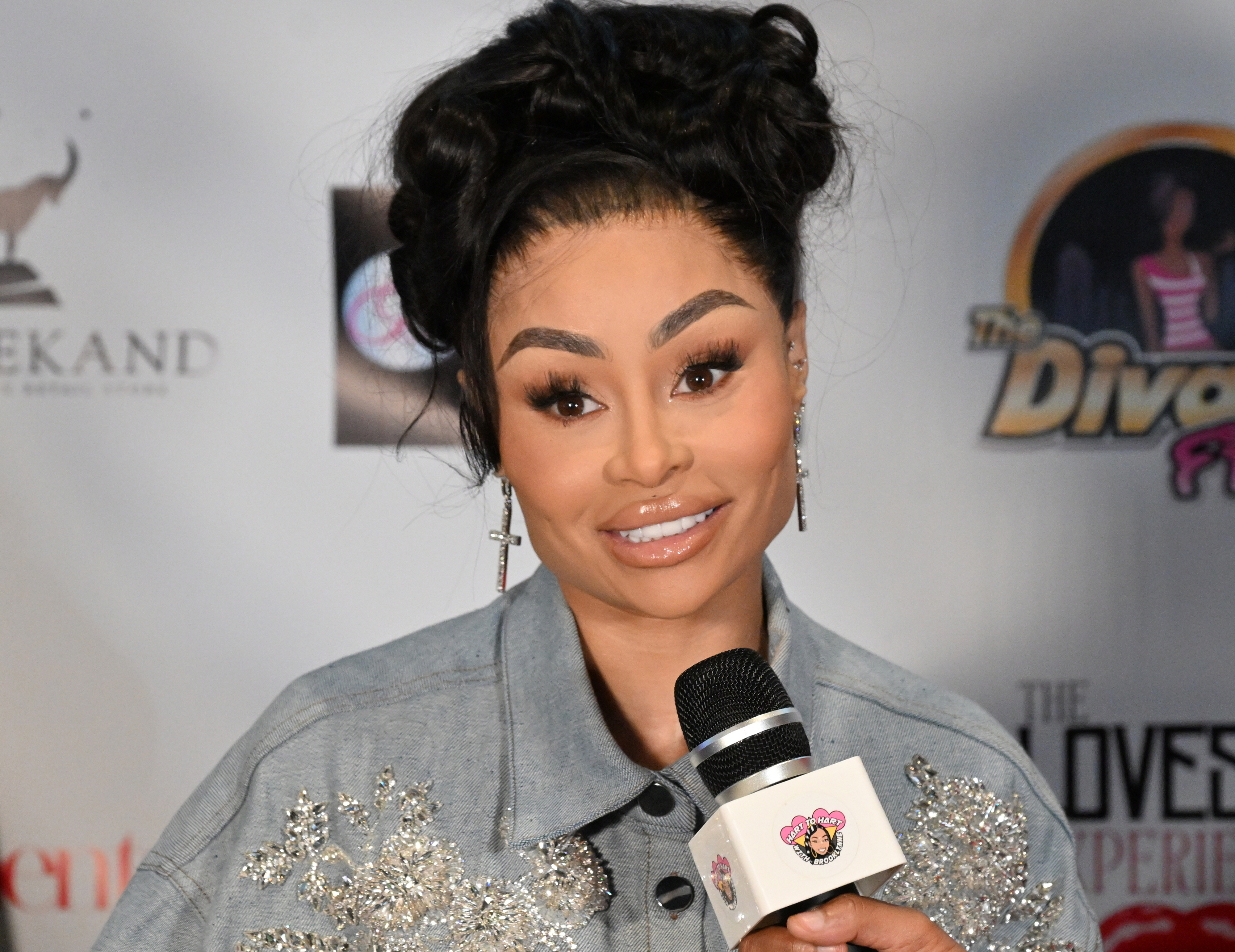 Close-up of Blac Chyna at a media event
