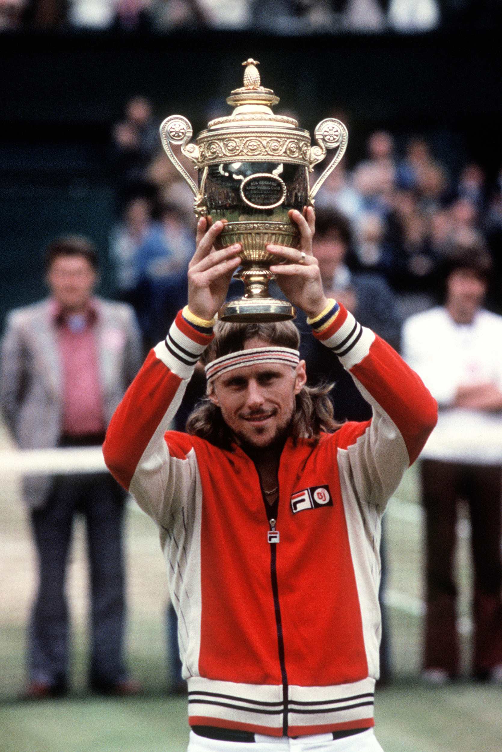 Bjorn Borg holding a trophy