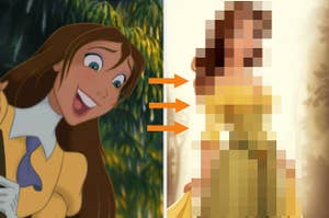 Jane from Tarzan and a blurred out image of her done my AI.