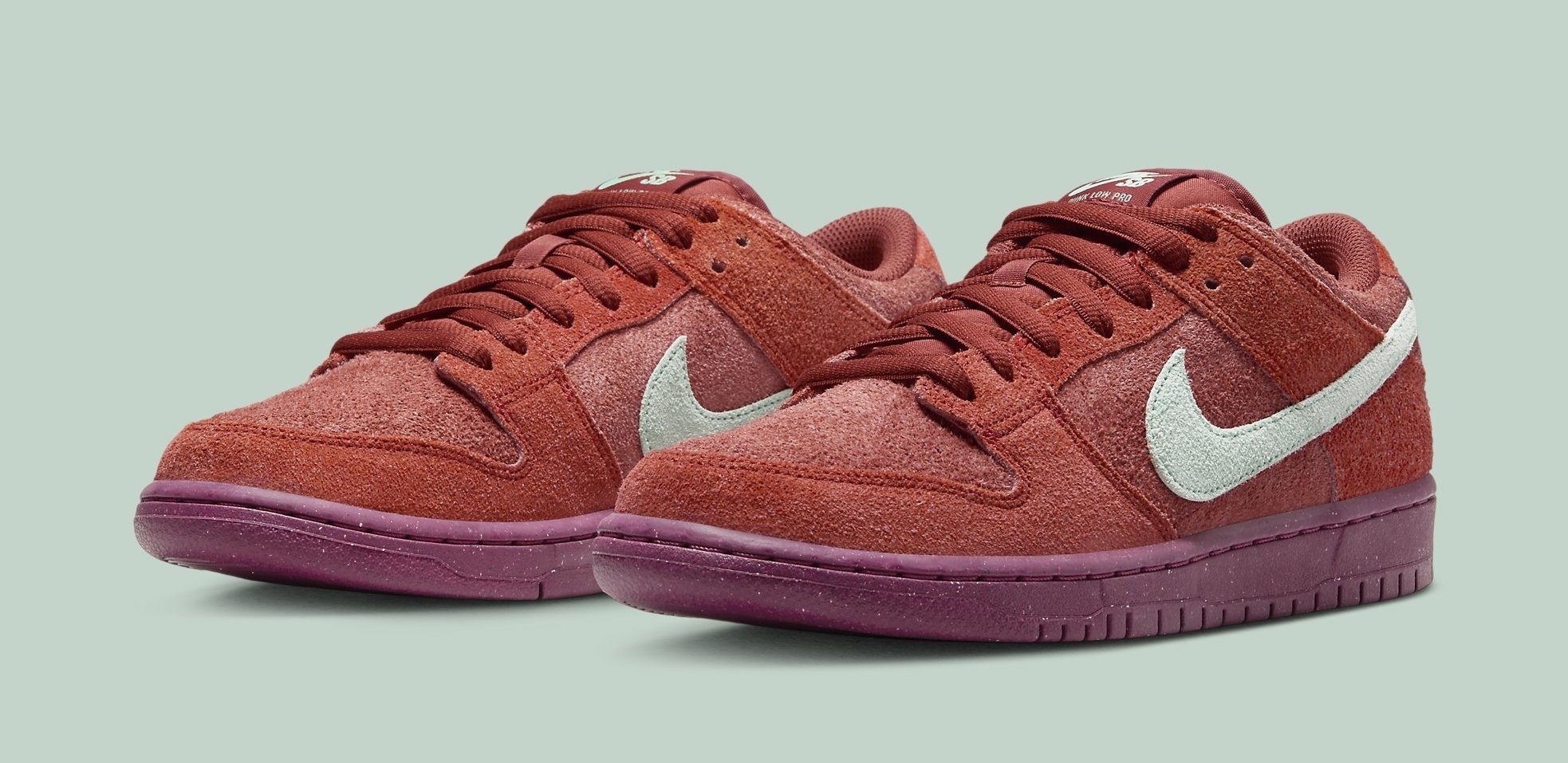 Nike SB Dunk Low Mystic Red and Rosewood
