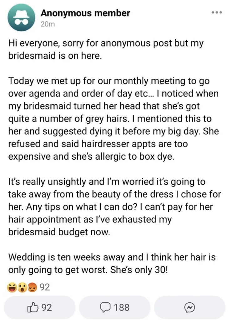 long message about having a dress code and way to look for the wedding