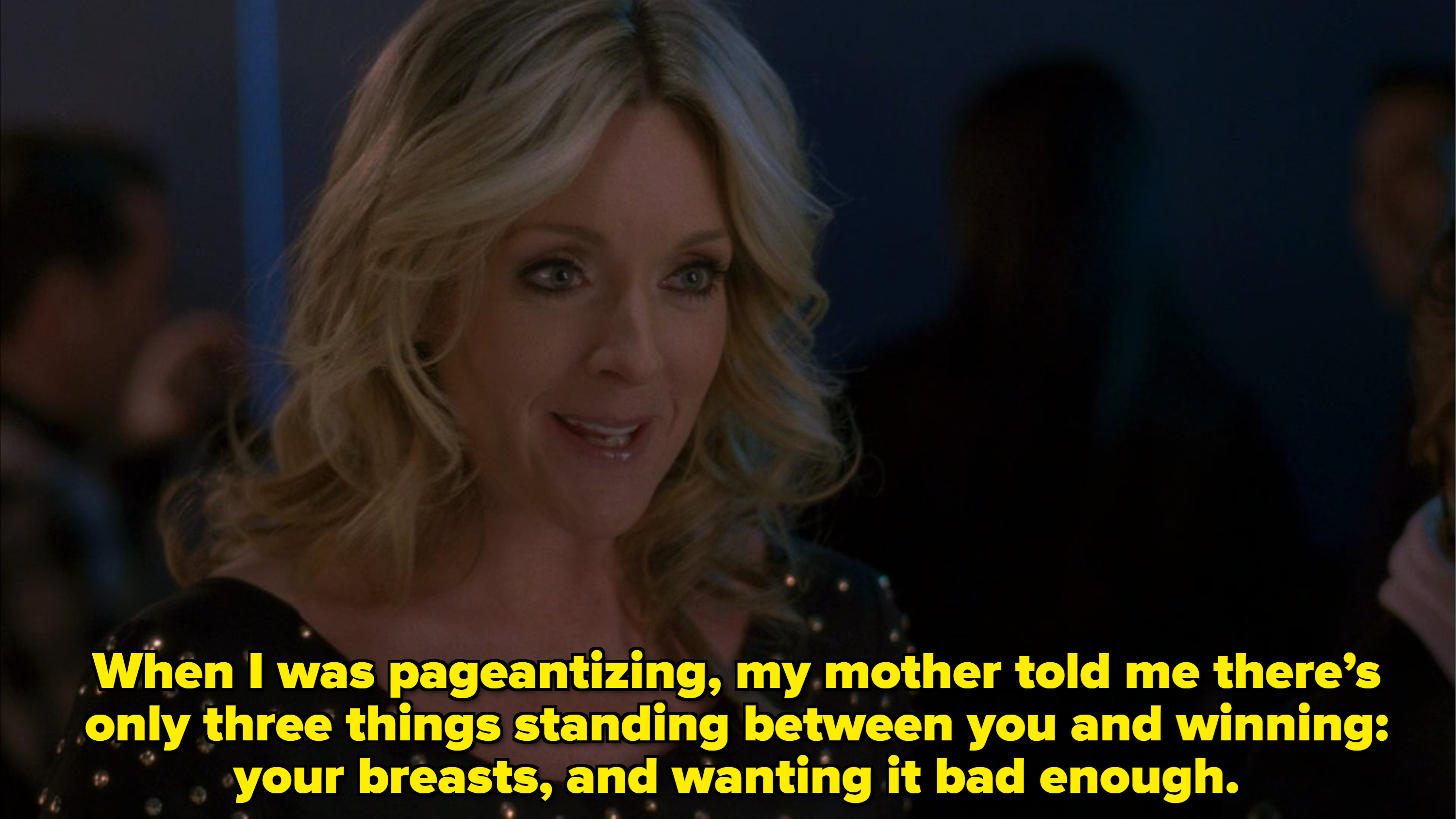 Jane Krakowski talks to someone