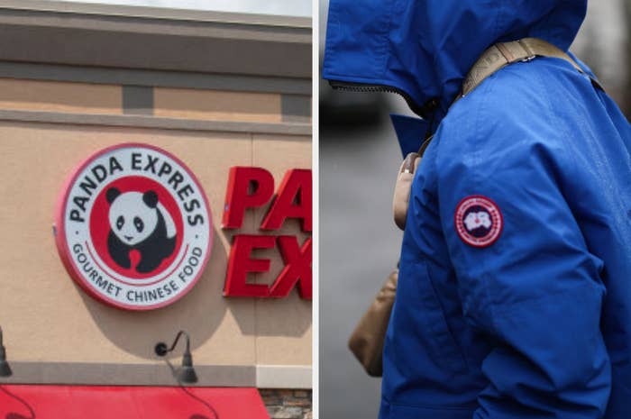Panda Express logo and Canada Goose logo
