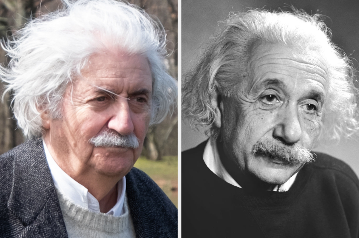 both with long wild white hair and mustache