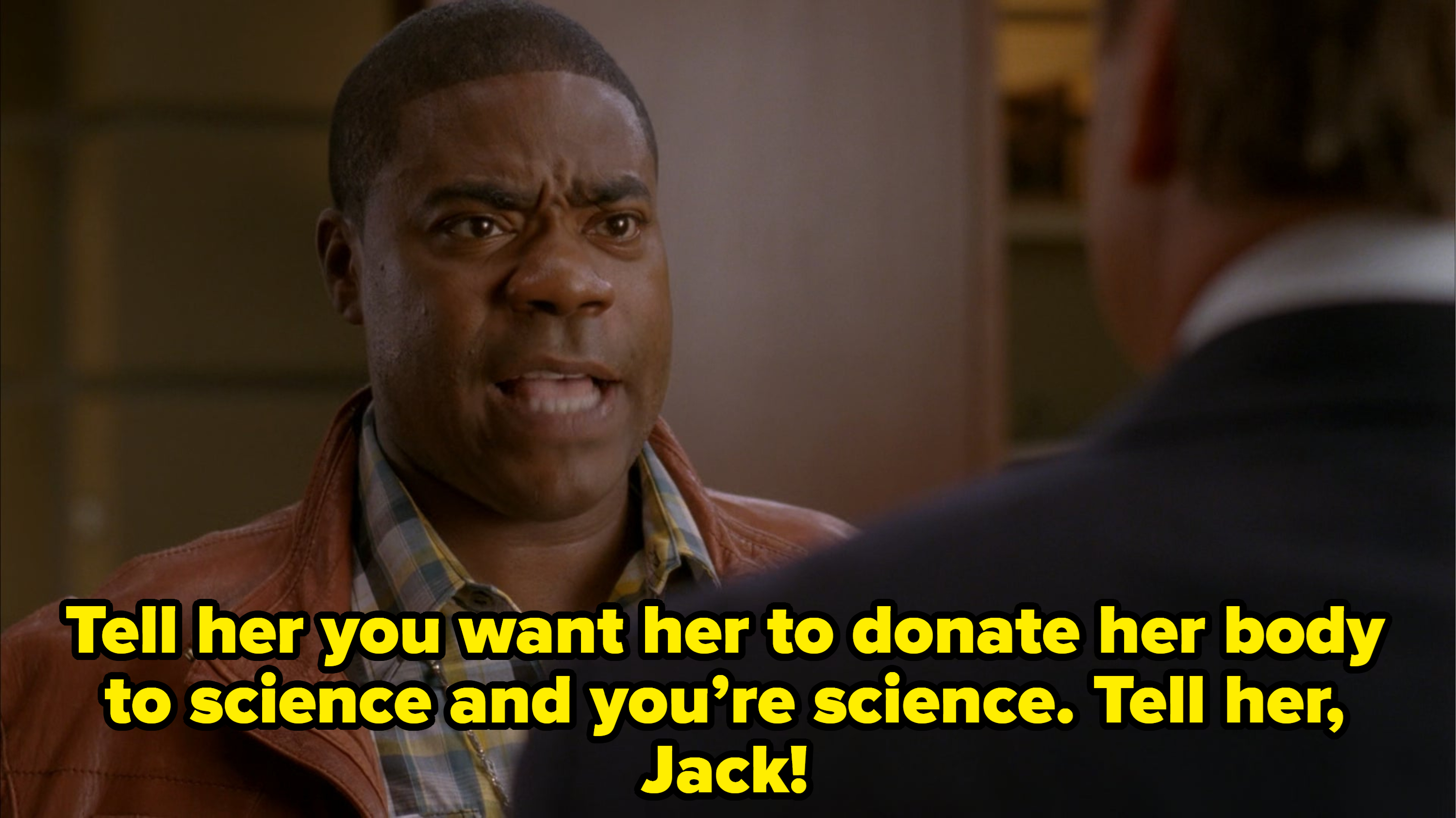 Tracy Morgan talks to someone