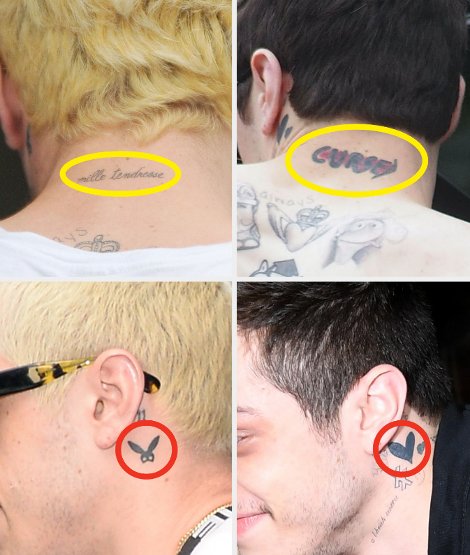 Closeup of Pete Davidson&#x27;s tattoos