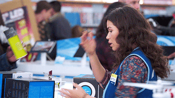 America Ferrara sighing on Black Friday in the show &quot;Superstore&quot;