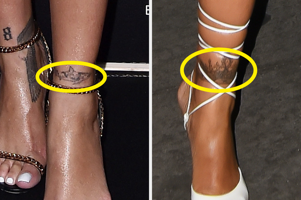 Closeup of Rihanna&#x27;s tattoos