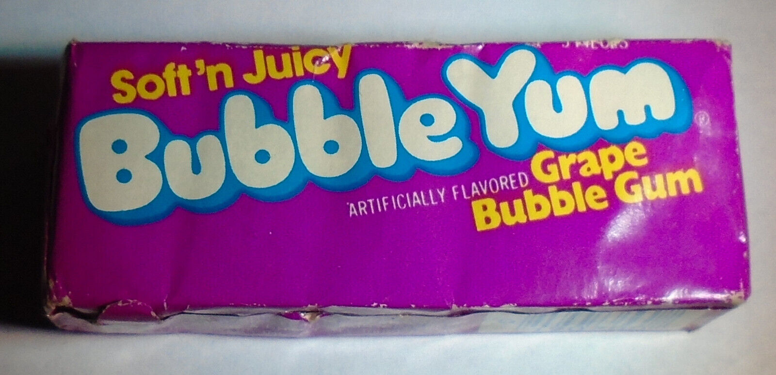 Close-up of Bubble Yum grape bubble gum