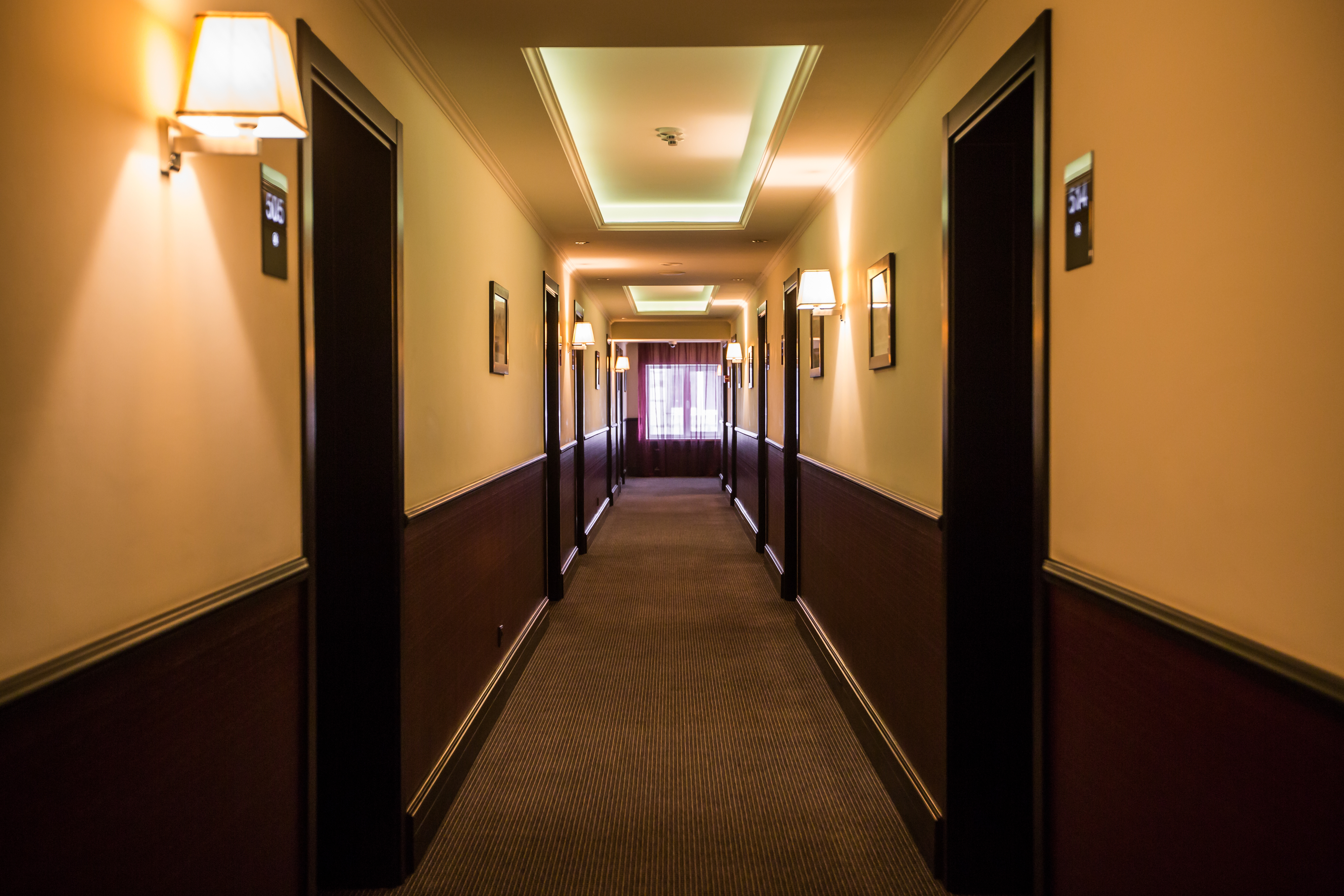 A hallway in a complex
